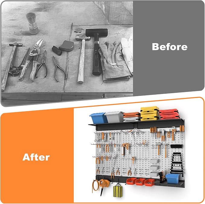 WALMANN 113 PCS Pegboard Wall Tool Organizer Kit - Image 7