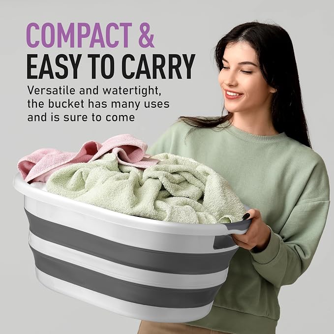 Collapsible Laundry Basket Holder, Clothing Storage, Picnic Collapsible Bin - Image 5