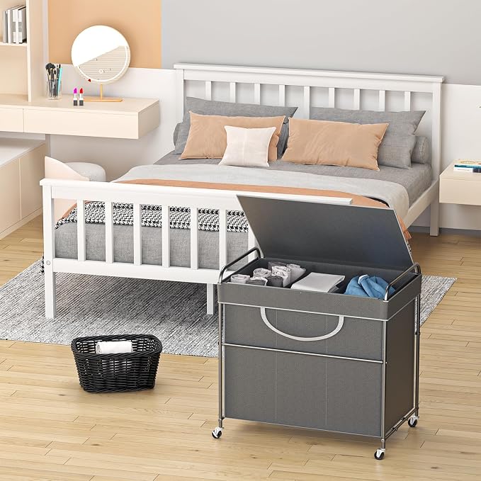 180L Large Laundry Hamper, 3 Compartment Laundry Basket - Image 5