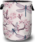 Dragonfly Laundry Basket, Foldable Cherry Blossom Laundry Hamper Tote Bag Dirty by Unknown