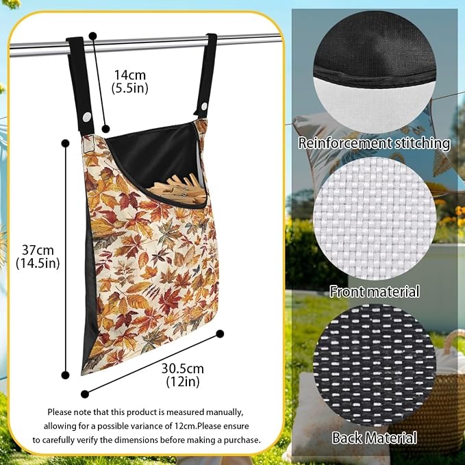 Fall Maple Clip Storage Bag Portable Laundry Clothes Pin Holder Machine - Image 6