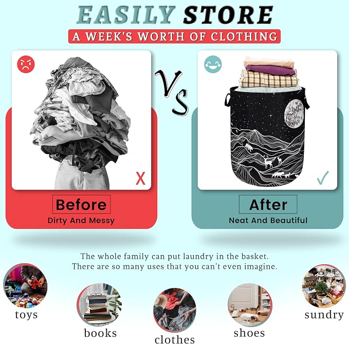 Mountain Laundry Basket Foldable - Image 3