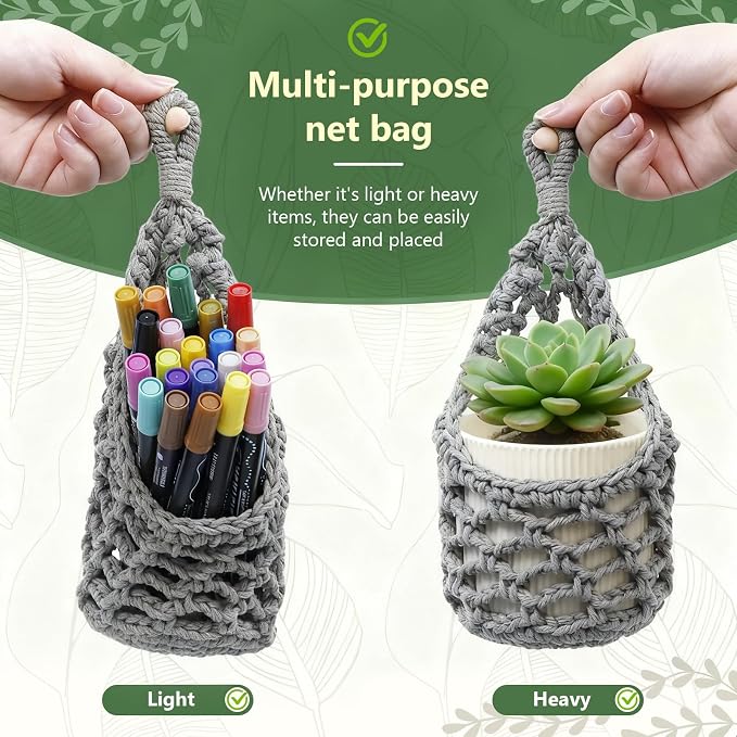Macrame Wall Plant Hanger, Hanging Planter Basket Holder, Wall Planters - Image 2