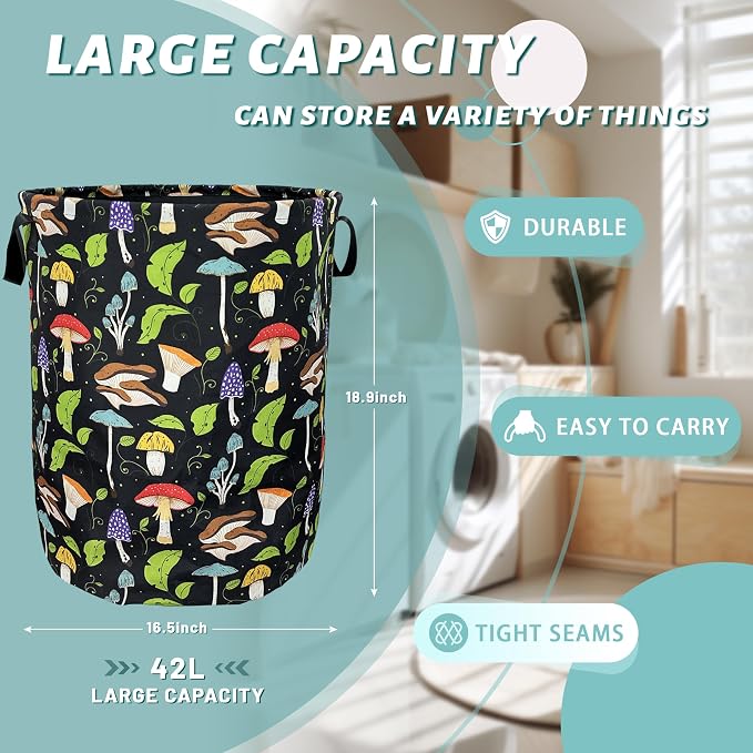 Mushroom Laundry Basket Foldable - Image 2