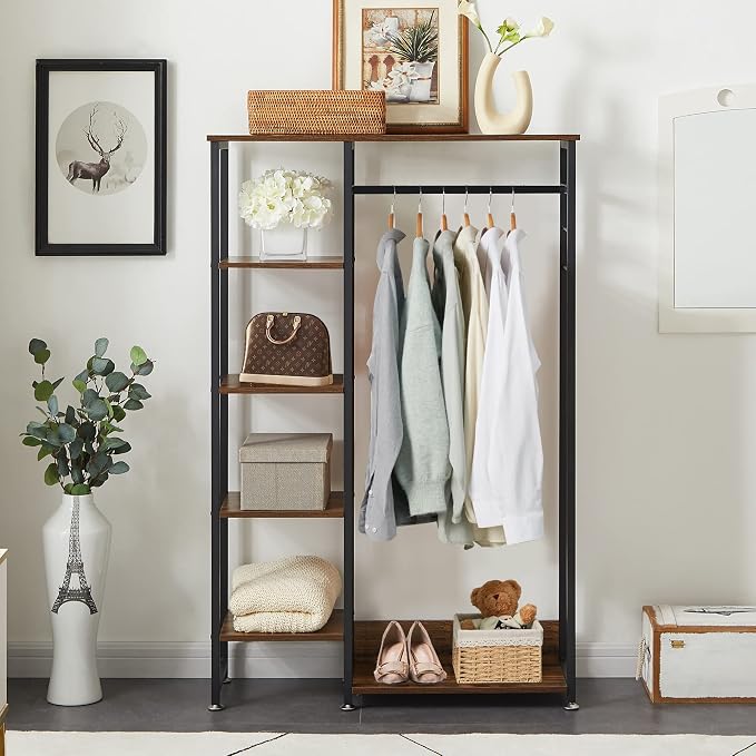 VECELO Open Garment Clothing Rack, Free-Standing Heavy Duty Storage Closet - Image 7
