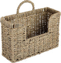 BTSKY Woven Hanging Magazine Holder, Seagrass Magazine Basket, Wall Mounted by BTSKY