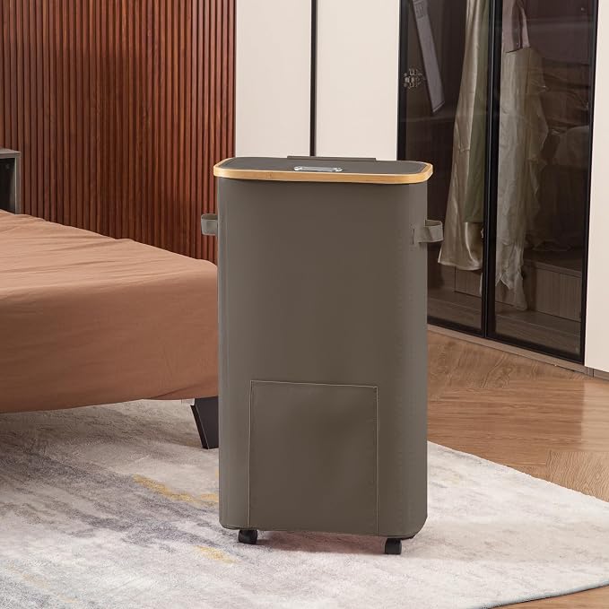 Laundry Basket with Wheels, Tall Dirty Clothes Hamper on Wheels, Rolling - Image 7