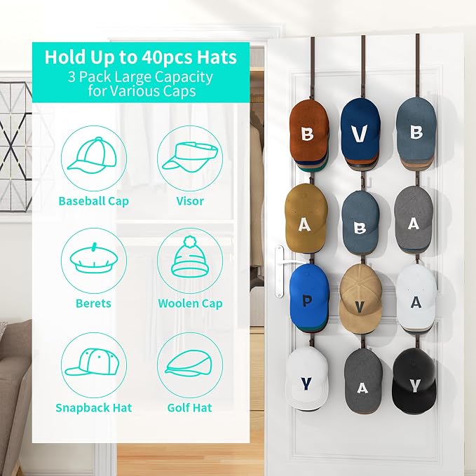 HapiRm Over Door Hat Rack - Image 2