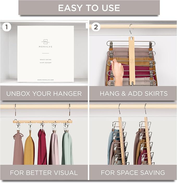 MORALVE Skirt Hangers Space Saving - Image 7