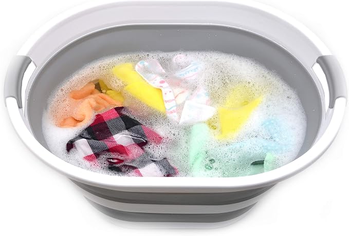 SAMMART 34L Collapsible Plastic Laundry Basket-Oval Tub/Basket-Foldable Storage - Image 5