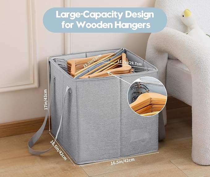 Qozary Clothes Hanger Organizer Bag-Rigid Hanger Storage Containers - Image 3