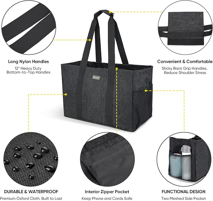 BALEINE Soft 9 Gallon Extra Large Utility Tote, Foldable Reusable Storage Bag - Image 5