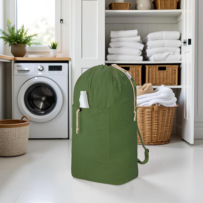 Laundry Bag Backpack, Canvas Laundry Bag - Image 6
