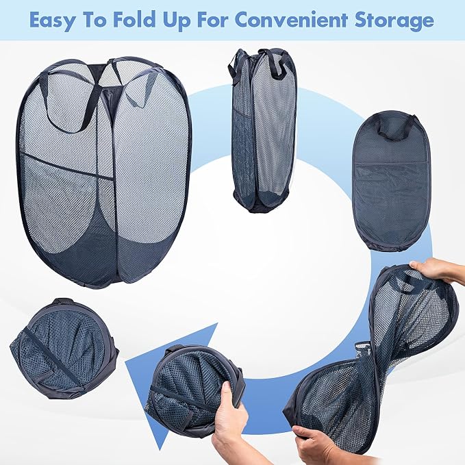 DUCOO Pop Up Hamper, Foldable Mesh Laundry Basket - Image 5