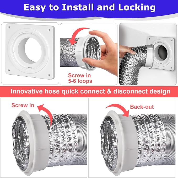 Dryer Vent Hose Connector Kit, Dryer Vent Wall Plate - Image 5