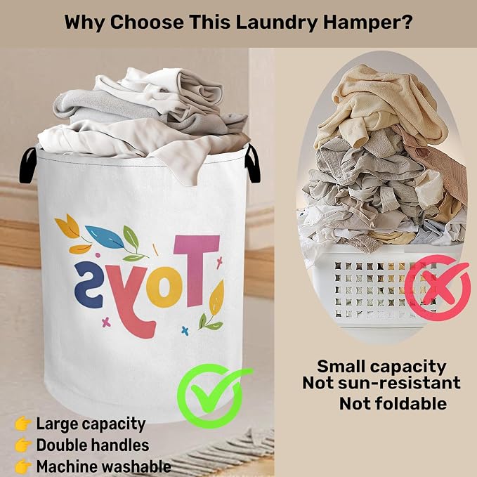 Toys Foldable Canvas Laundry Basket - Image 3