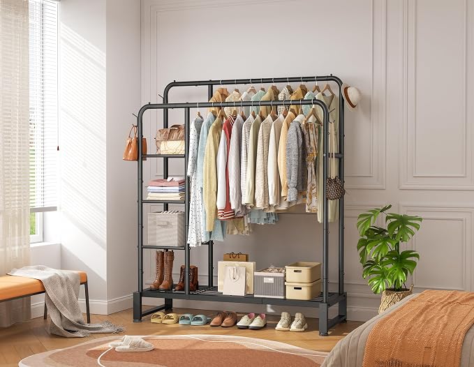Double Rods Clothes Rack Clothing Rack - Image 2