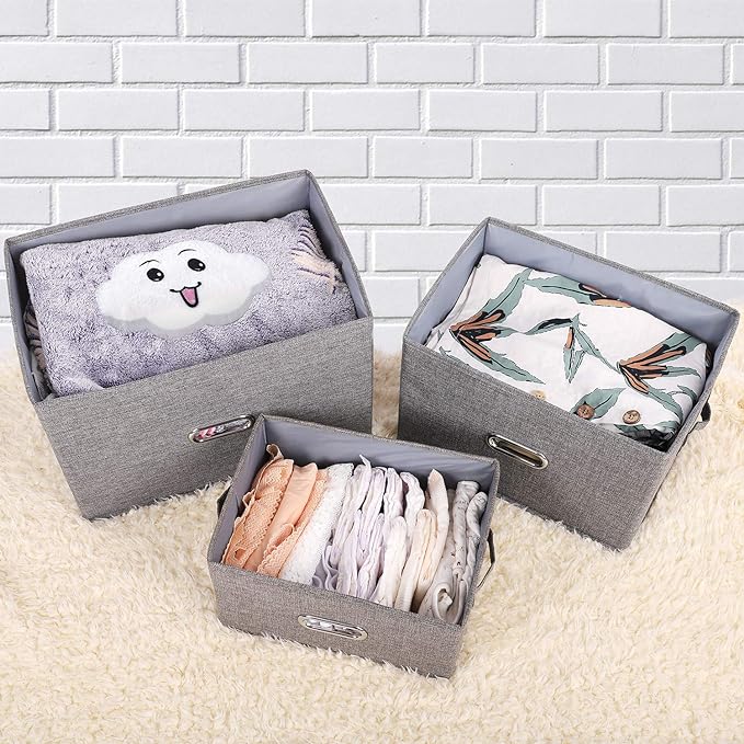 Linen Fabric Collapsible Storage Bins - Image 4