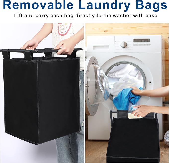 Whitmor Laundry Sorter, 138L Laundry Hamper - Image 6