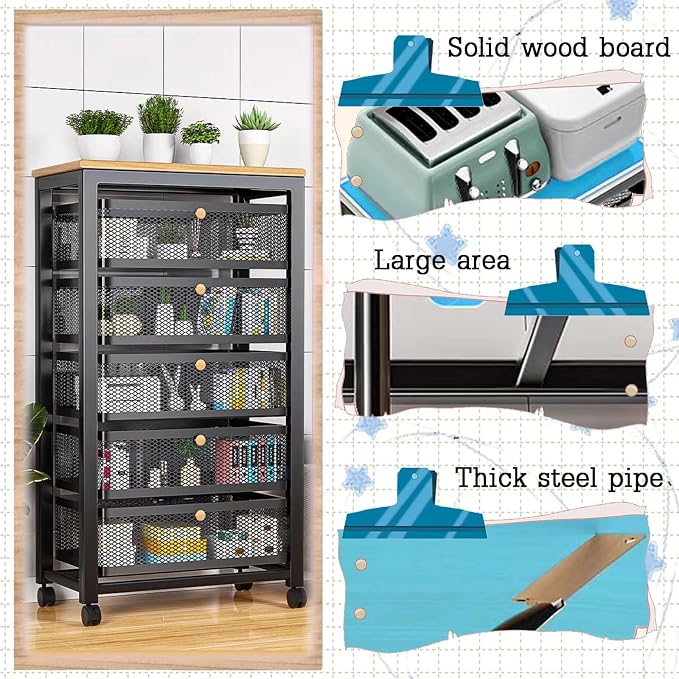Compact Sideboard Storage Trolley Cabinet. Tall Larder Cupboard - Image 6