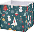 senya Large Storage Bins Christmas Pattern Snowflakes Collapsible Foldable by senya