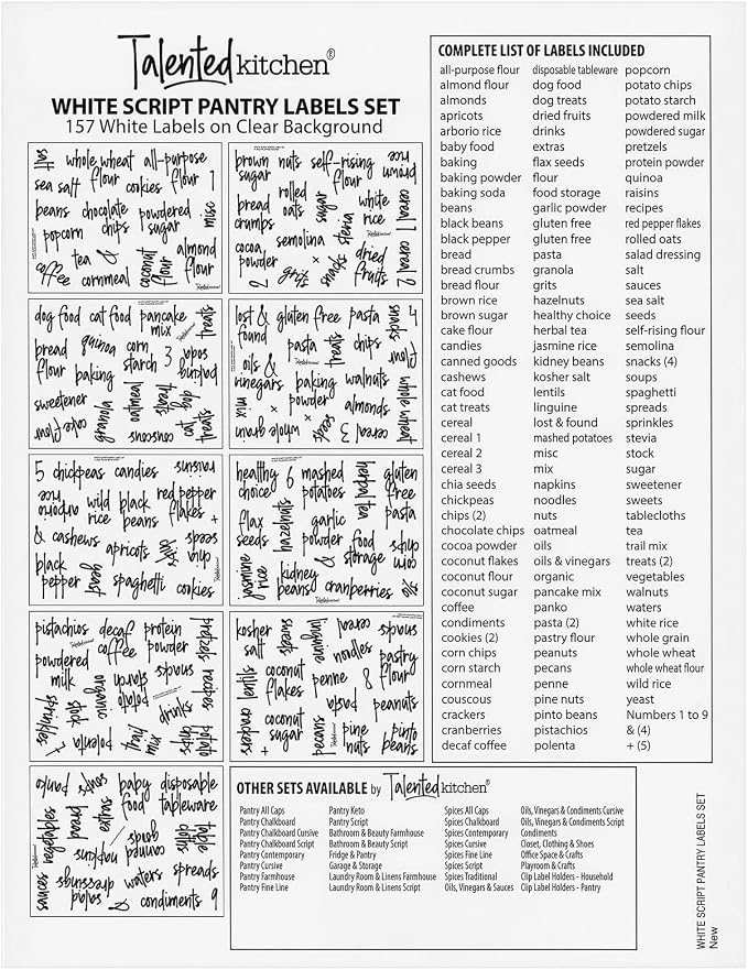 Talented Kitchen Script Pantry Labels - Image 8