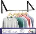 Double Foldable Clothing Rack w/ Extension Rod, Wall-Mounted Retractable by StockYourHome