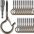 50 Pack Screw-in Hooks for Outdoor String Lights, Q Hanger Hooks for Outside by FSAH