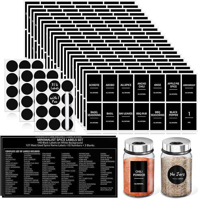 Segarty Spice Labels, Removable Write On Sticker by Segarty