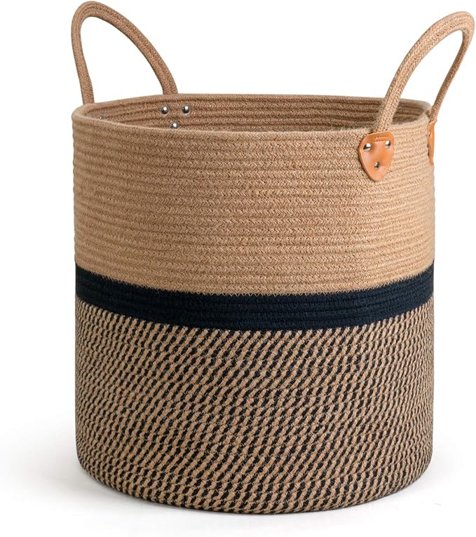 CHICVITA Extra Large Jute Woven Storage Basket by CHICVITA
