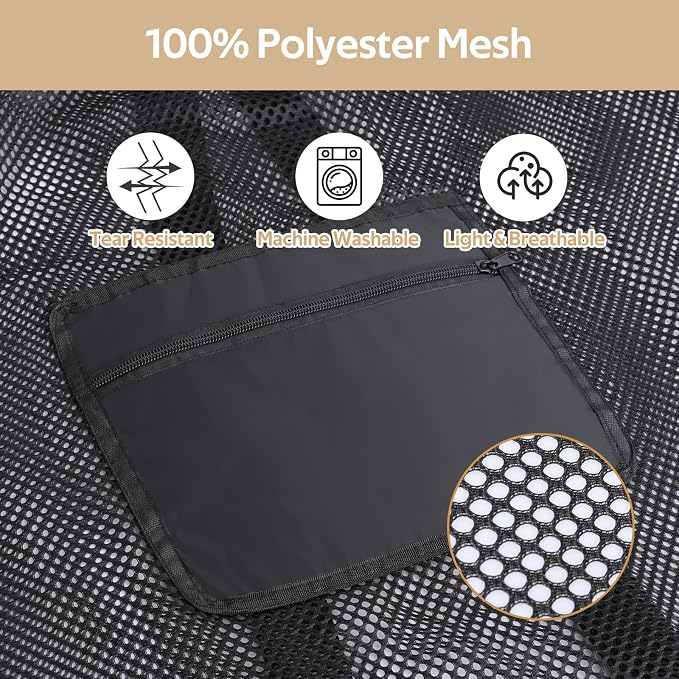 OTraki Mesh Laundry Bag Backpack 24x32 Inch Gym Drawstring Backpack Travel - Image 3