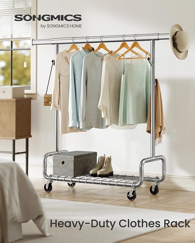 SONGMICS Clothes Rack, Heavy-Duty Rolling Clothing Garment Rack - Image 2