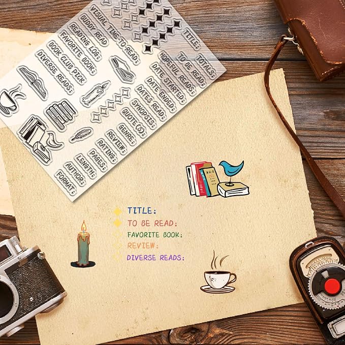 CRASPIRE Reading Book Stamp Diary Journal Clear Stamps - Image 5