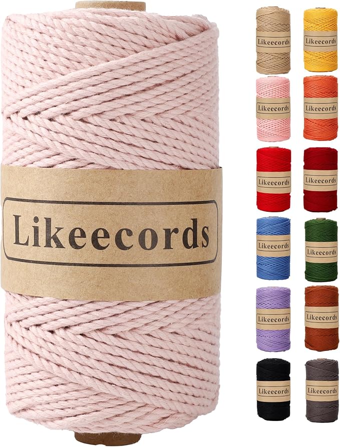 Cotton Macrame Cord 3mm x 100m, 3 Strand Twisted, Macrame Rope, Macrame String by Likeecords