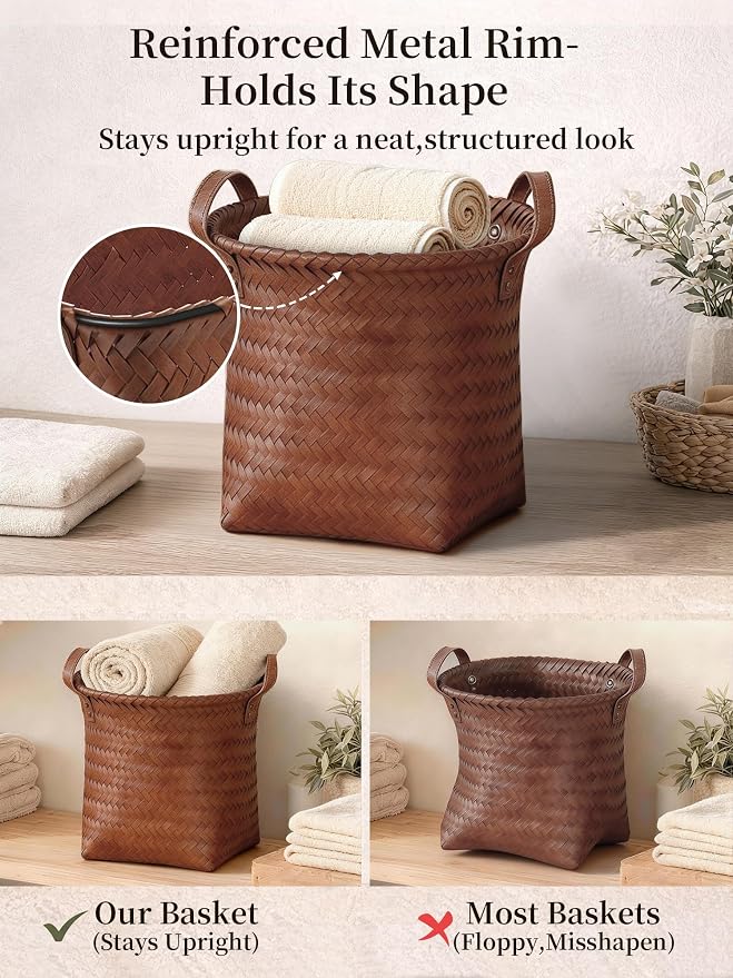 Hand Woven Baskets for Storage, Large Basket - Image 5