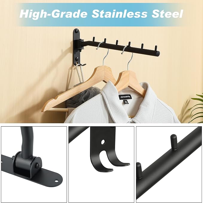Alise Wall Mounted Drying Rack, Swivel Clothes Drying Rack Stainless Steel - Image 5