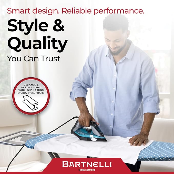 Bartnelli Premium Full-Size Ironing Board 45x15 Inch Large Surface, Integrated - Image 6