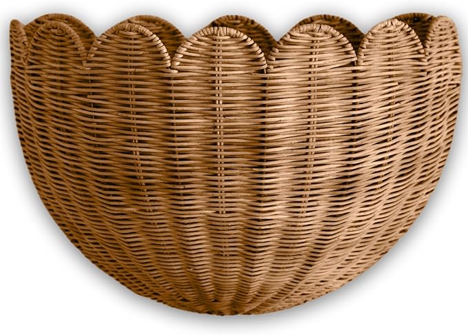 BEBE BASK Scalloped Wicker Hanging Basket by BEBEBASK%C2%AE