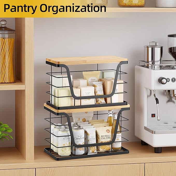 ALOCEO 2 Pack Storage Stackable Kitchen Laundry Organizers - Image 5