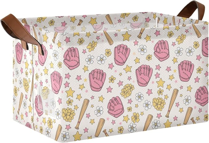 Sports Baseball Glove Storage Bins Large Baskets Boxes Foldable Fabric Storage by Unknown
