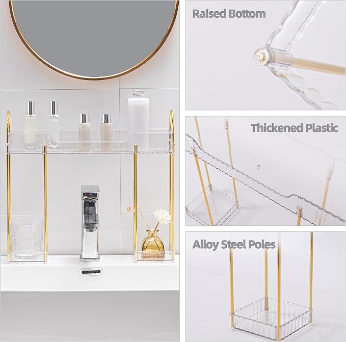 YCIA&DONE Bathroom Countertop Organizer Over The Faucet, Narrow Counter - Image 4