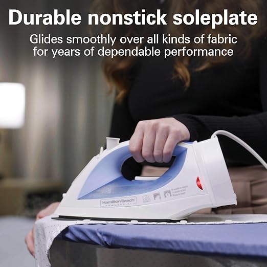Hamilton Beach Commercial Lightweight Clothes Steam Iron, Mist Spray - Image 5