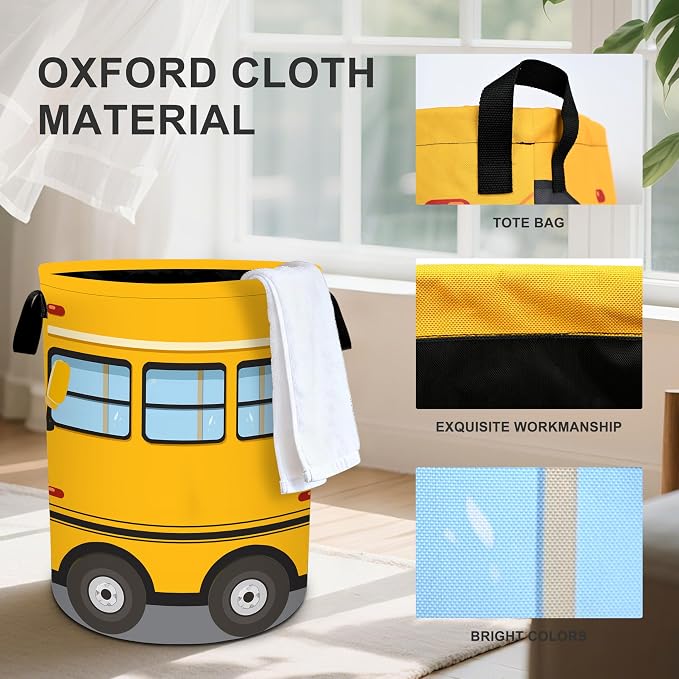 Bus Laundry Basket Storage Bin Foldable Laundry Hamper Clothes Storage Bucket - Image 4