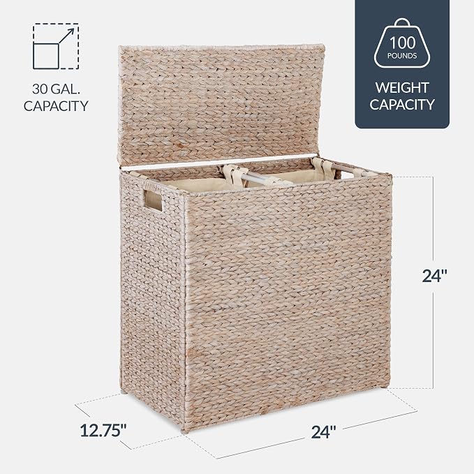 Best Choice Products Large Double Laundry Hamper - Image 2