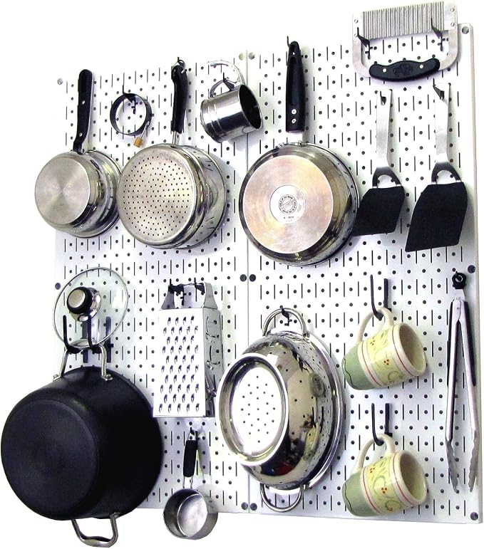 Wall Control Kitchen Pegboard Organizer Pots and Pans Storage Rack Organization by Wall+Control
