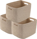 3 Pack Woven Storage Baskets for Shelves, 13.5"×11"×9.5"Organizing Bins by HZFTJOY