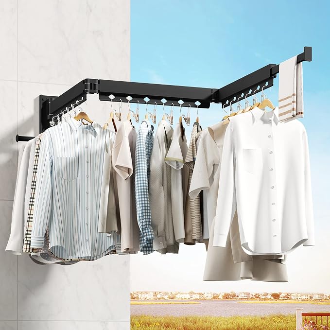 Wall Mounted Clothes Hanger, Clothes Drying Rack, Laundry Drying Rack, Clothes - Image 3