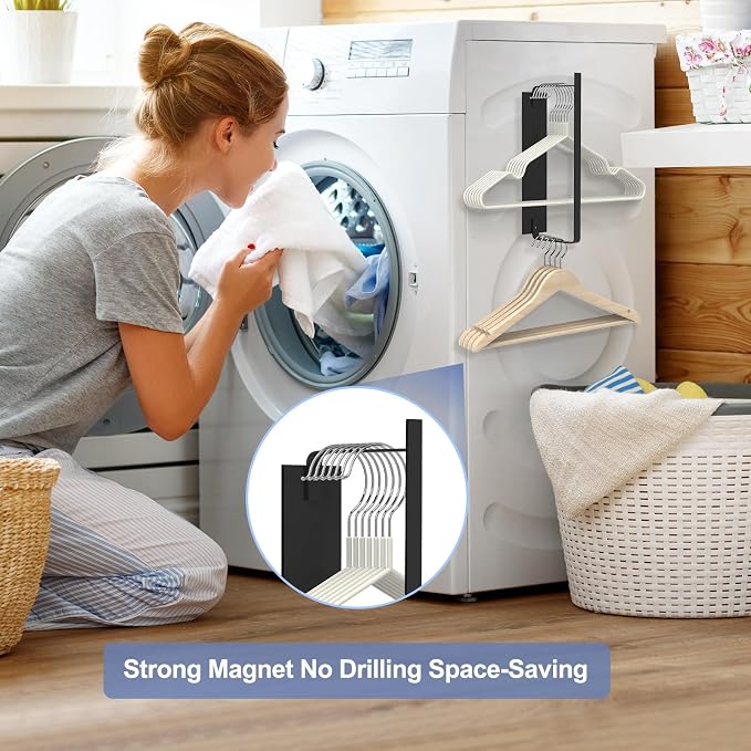 Magnetic Hanger Holder for Laundry Room, Space-Saving Hanger Organizer for - Image 2