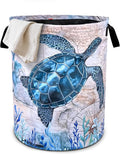 Sea Turtle Laundry Basket Foldable Oxford Cloth Tote Bag Laundry Hamper Clothes by bassyilCustomizedforlife