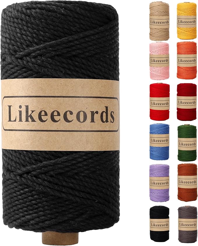 Cotton Macrame Cord 3mm x 100m, 3 Strand Twisted, Macrame Rope, Macrame String by Likeecords